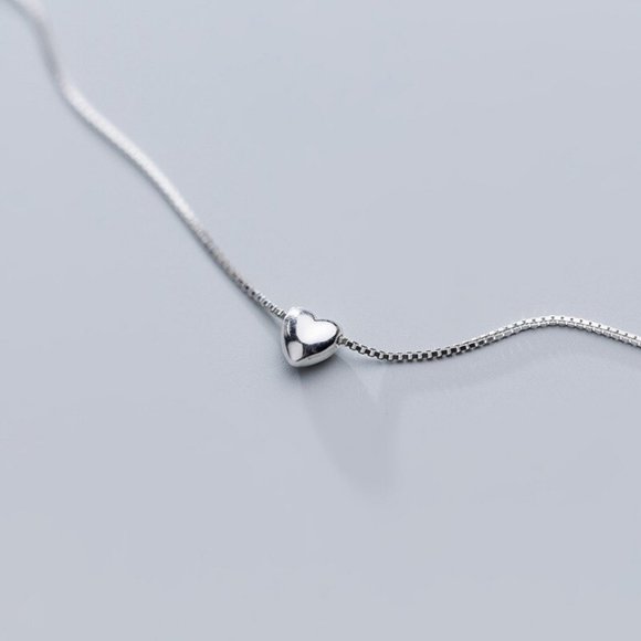 Dainty Romantic Heart Pendant Necklace Sterling Silver For Women - Picture 8 of 8